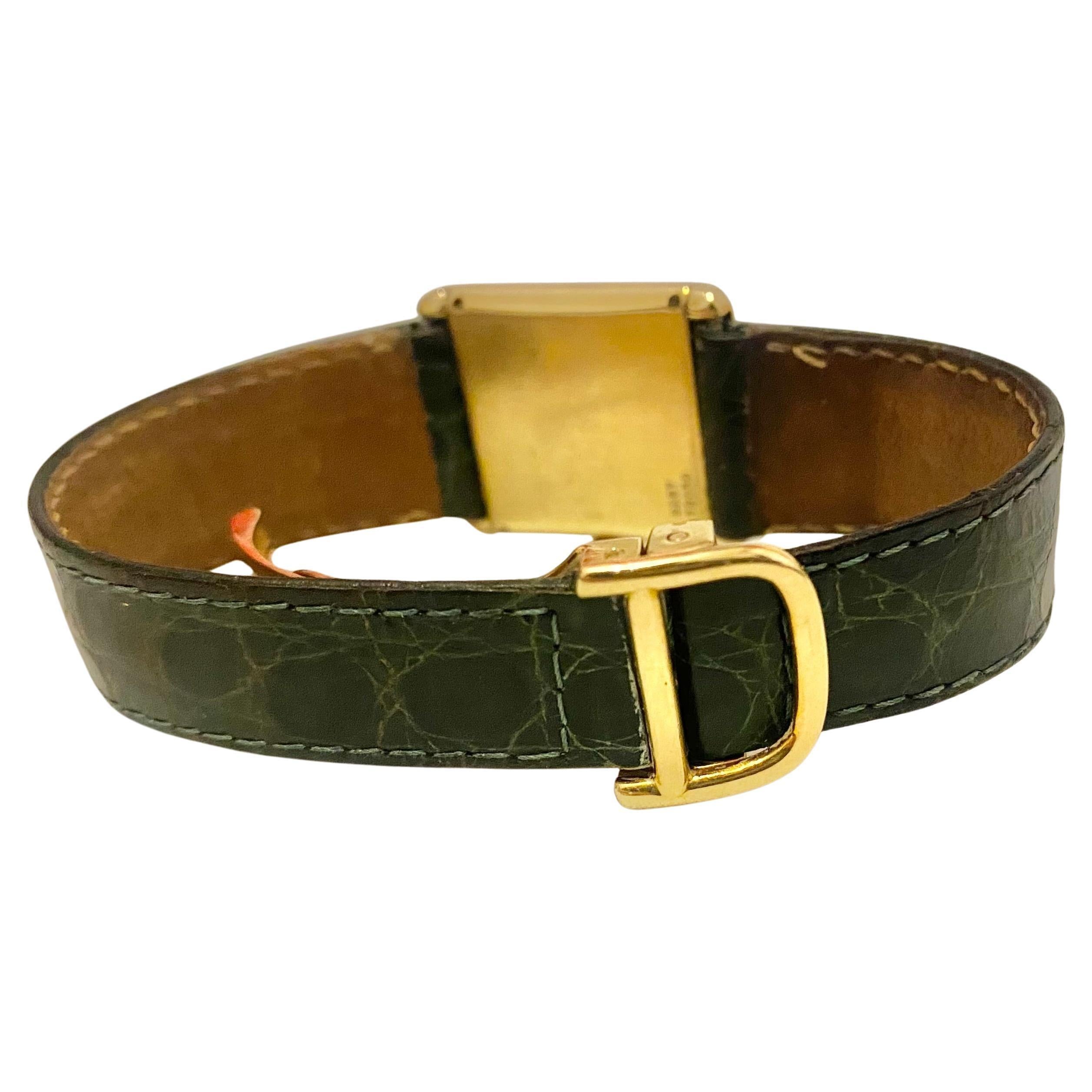 1970s Piaget Rectangular Tank Hand Wound 929 18K Roman Numbers Wrist Watch For Sale 1