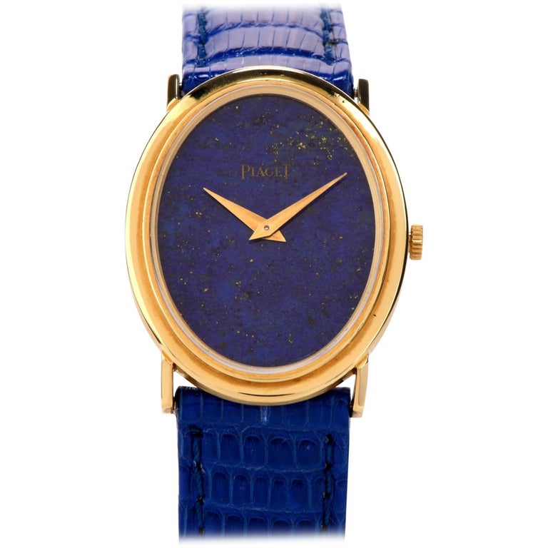 1970s Piaget Lapis 18 Karat Gold Mechanical Ref 9861 Leather Watch