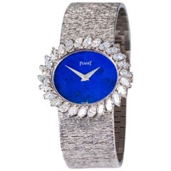 1970s Piaget Lapis 18 Karat White Gold Marquis Diamond Set Bracelet Watch