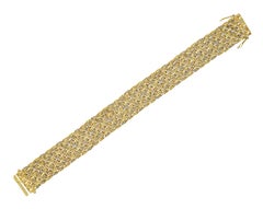 1970's Piaget Vintage 18 Karat Tri-Colored Gold Woven Bracelet