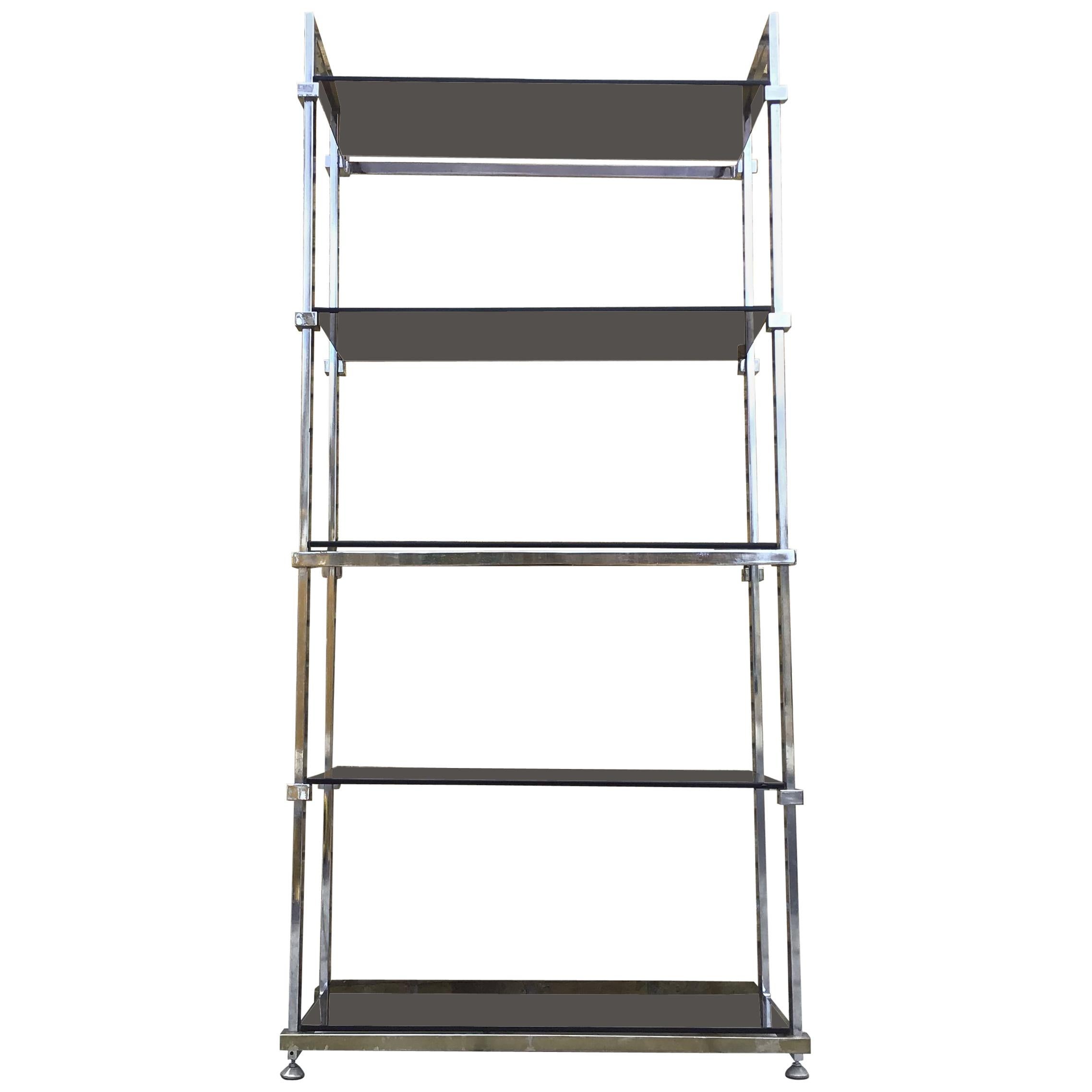 Scaffale cromato Pieff anni '70