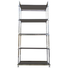 Scaffale cromato Pieff anni '70