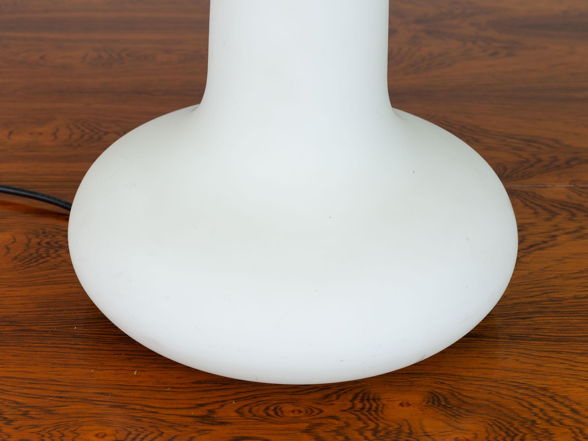 Mid-Century Modern 1970s Peill & Putzler Frosted Bulbous Glass Lamp Base and Shade
