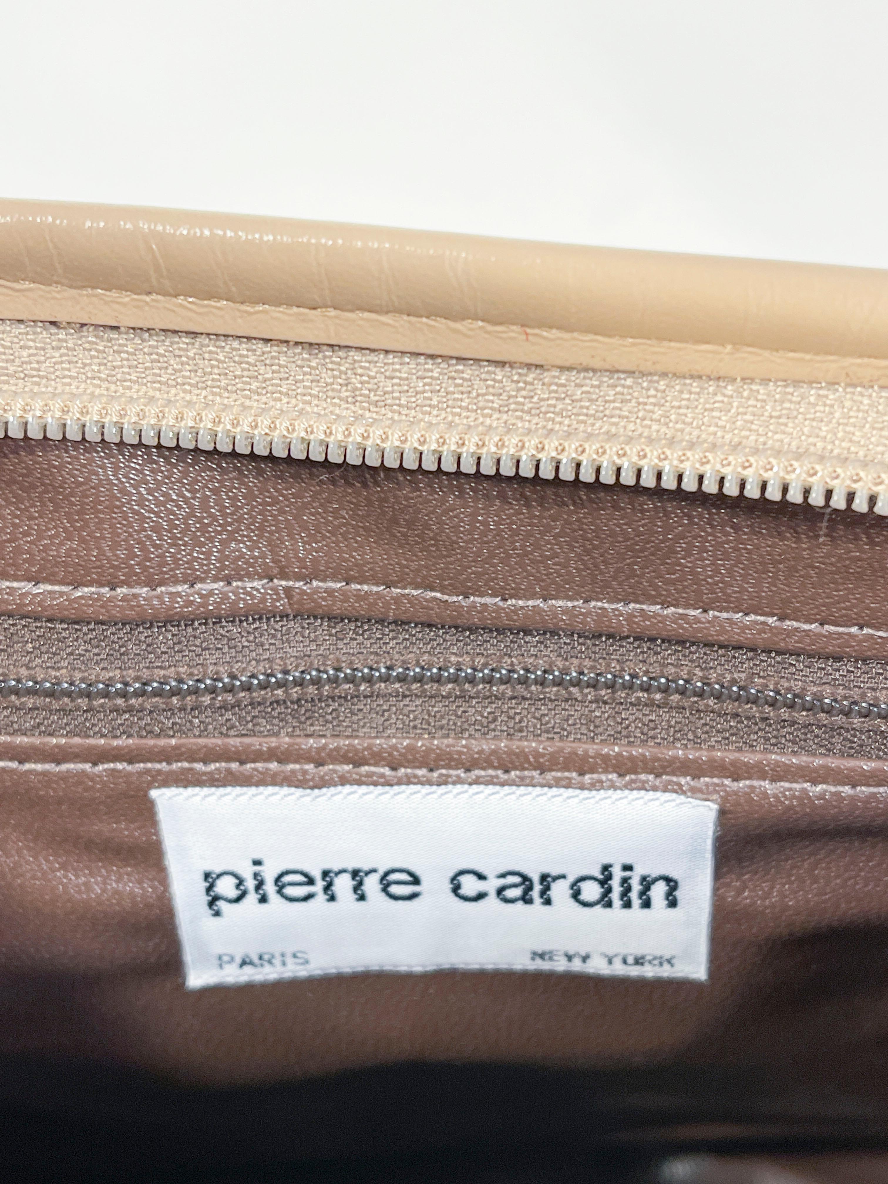1970s Pierre Cardin Beige Monogram Canvas Handbag 1