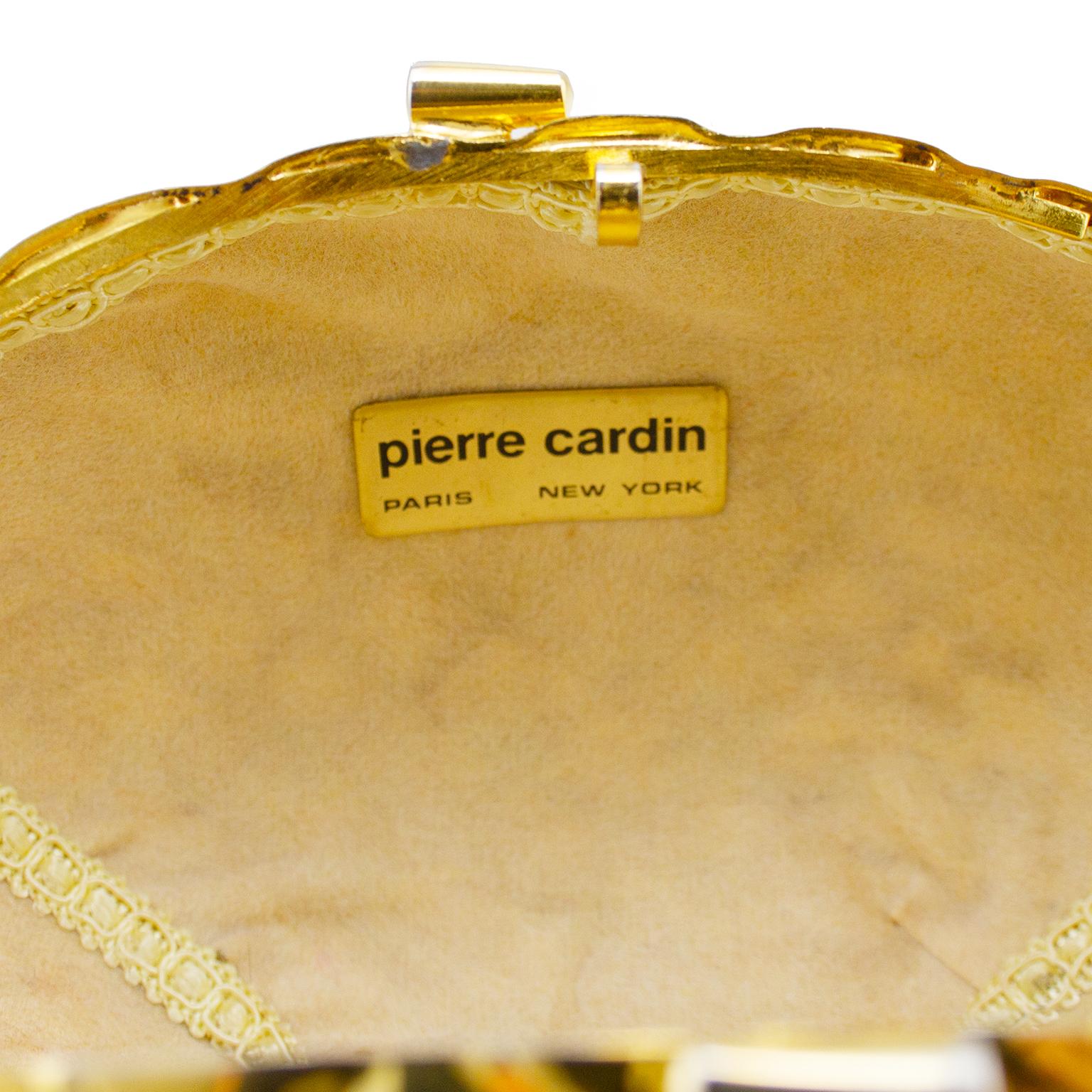 1970s Pierre Cardin Gold Metal Clutch with Black Tassels  1