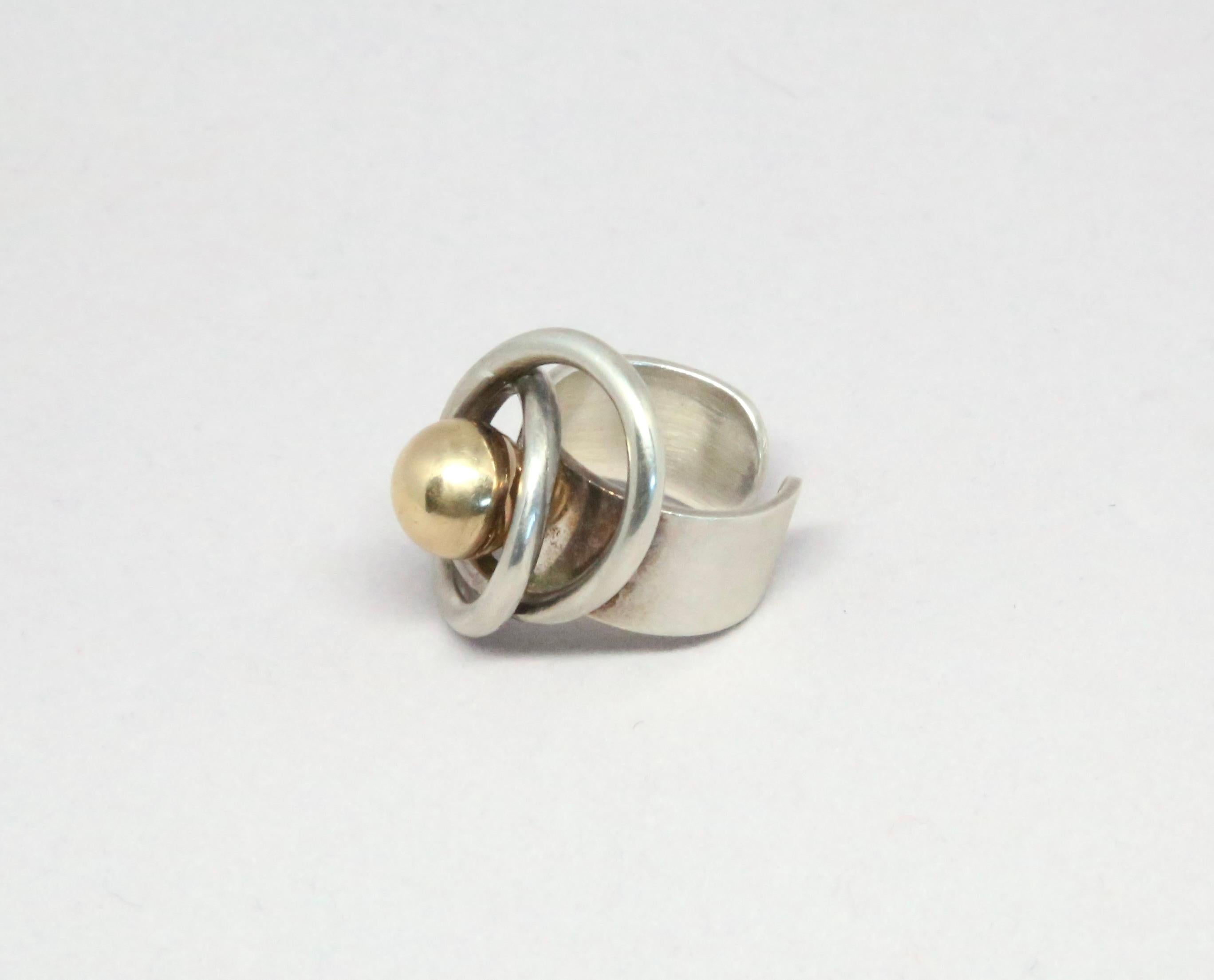 Anello mod. PIERRE CARDIN anni '60 in sterlina e oro 14k in vendita 8