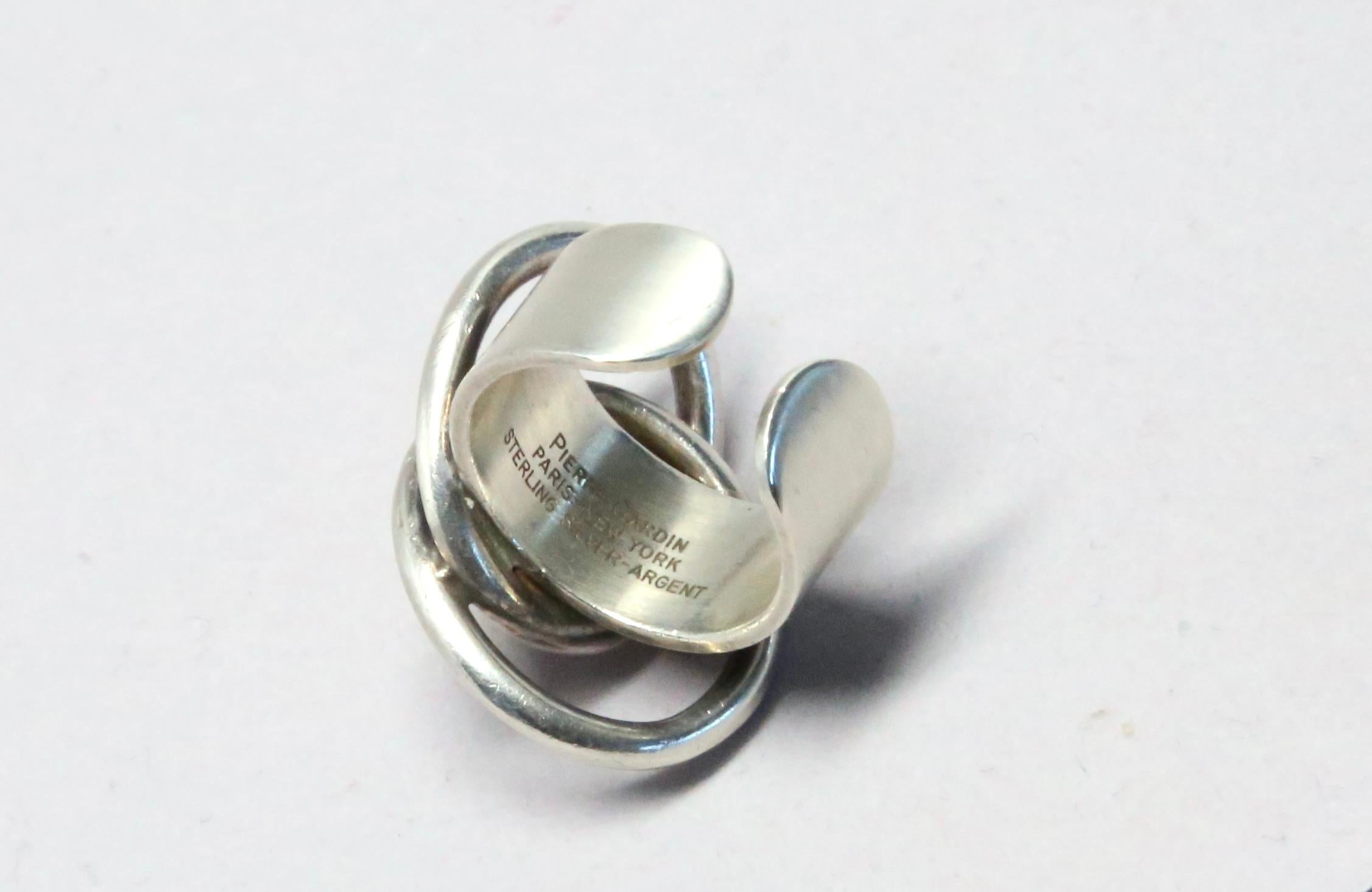Anello mod. PIERRE CARDIN anni '60 in sterlina e oro 14k in vendita 11