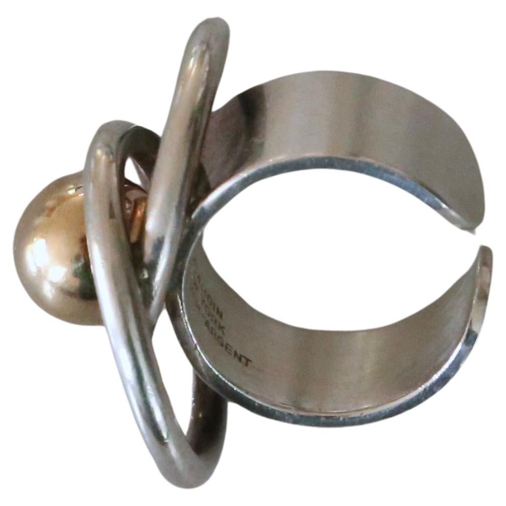 Anello mod. PIERRE CARDIN anni '60 in sterlina e oro 14k in vendita 2