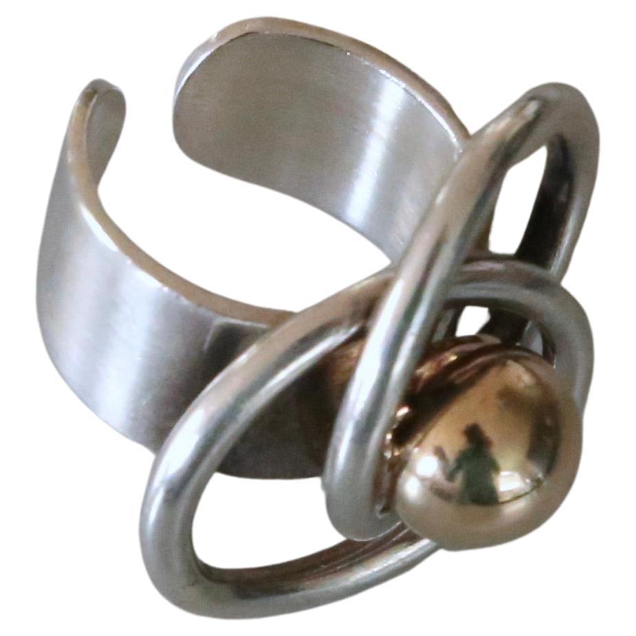 Anello mod. PIERRE CARDIN anni '60 in sterlina e oro 14k in vendita 3