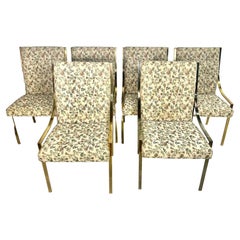 1970s Pierre Cardin Style Brass Finish Dining Chairs - Set of 6