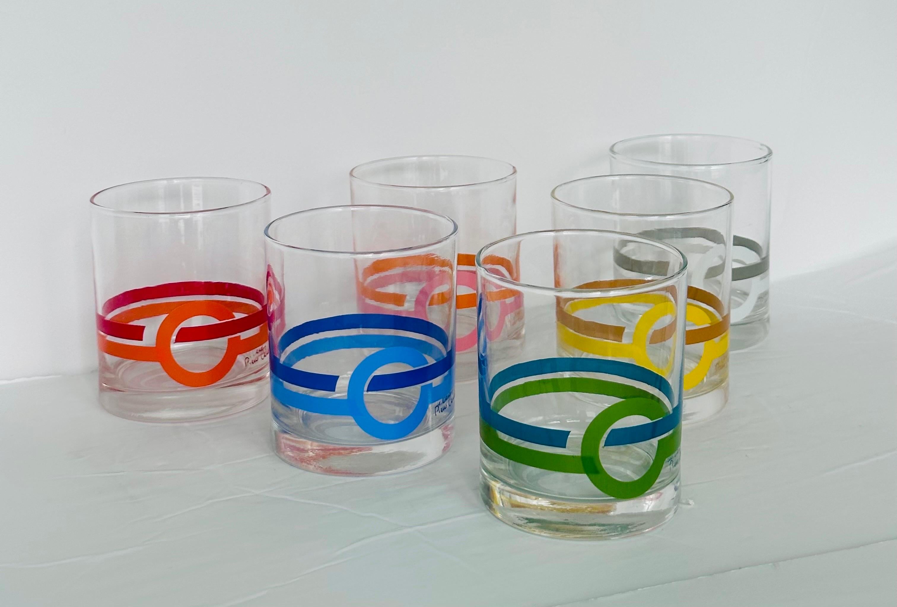 Japanese 1970s Pierre Carin Space Age Tumbler Glasses – Set of 6