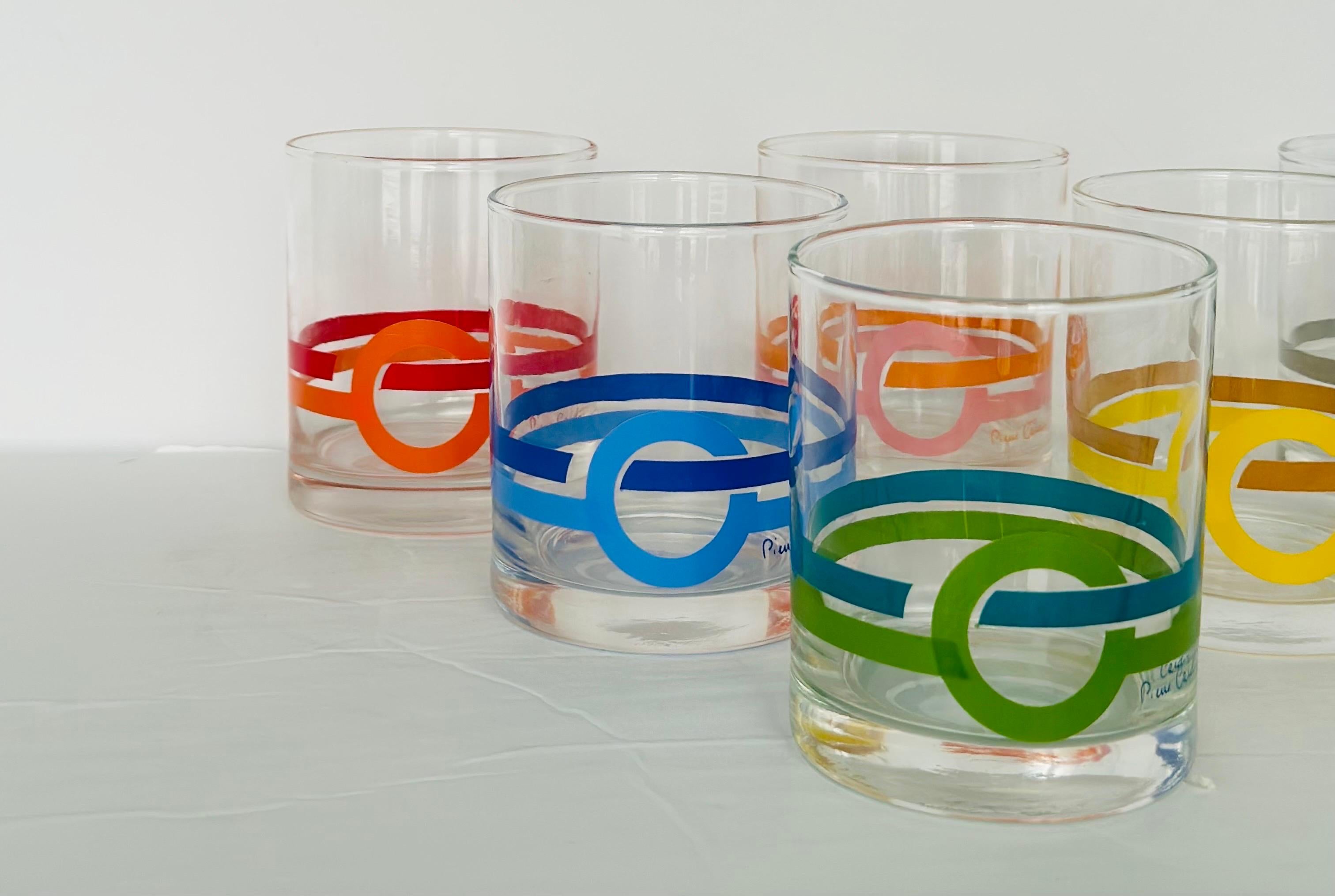 1970s Pierre Carin Space Age Tumbler Glasses – Set of 6 1