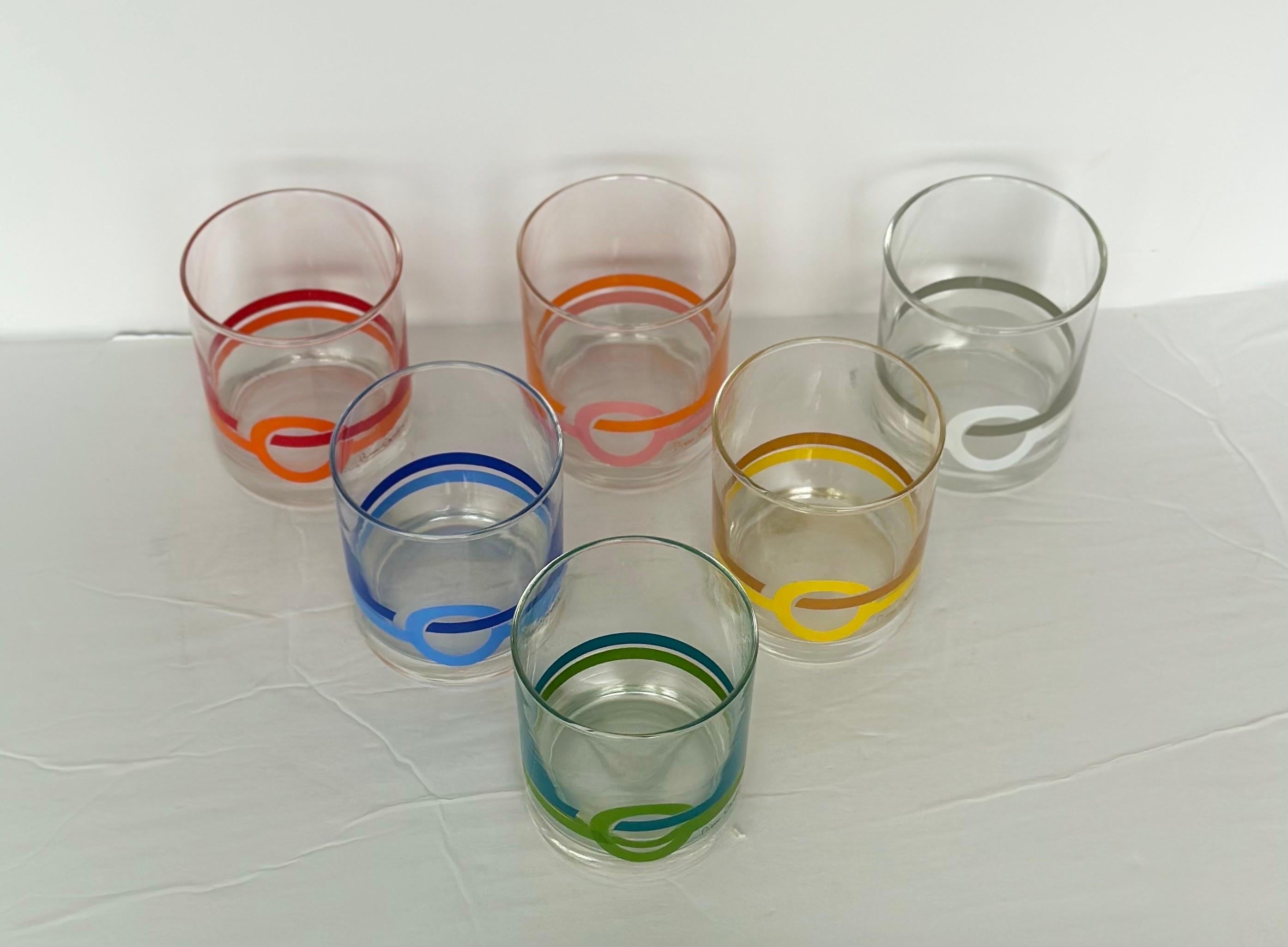 1970s Pierre Carin Space Age Tumbler Glasses – Set of 6 3