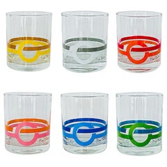 Juego de 6 vasos de la Edad Espacial de Pierre Carin, años 70