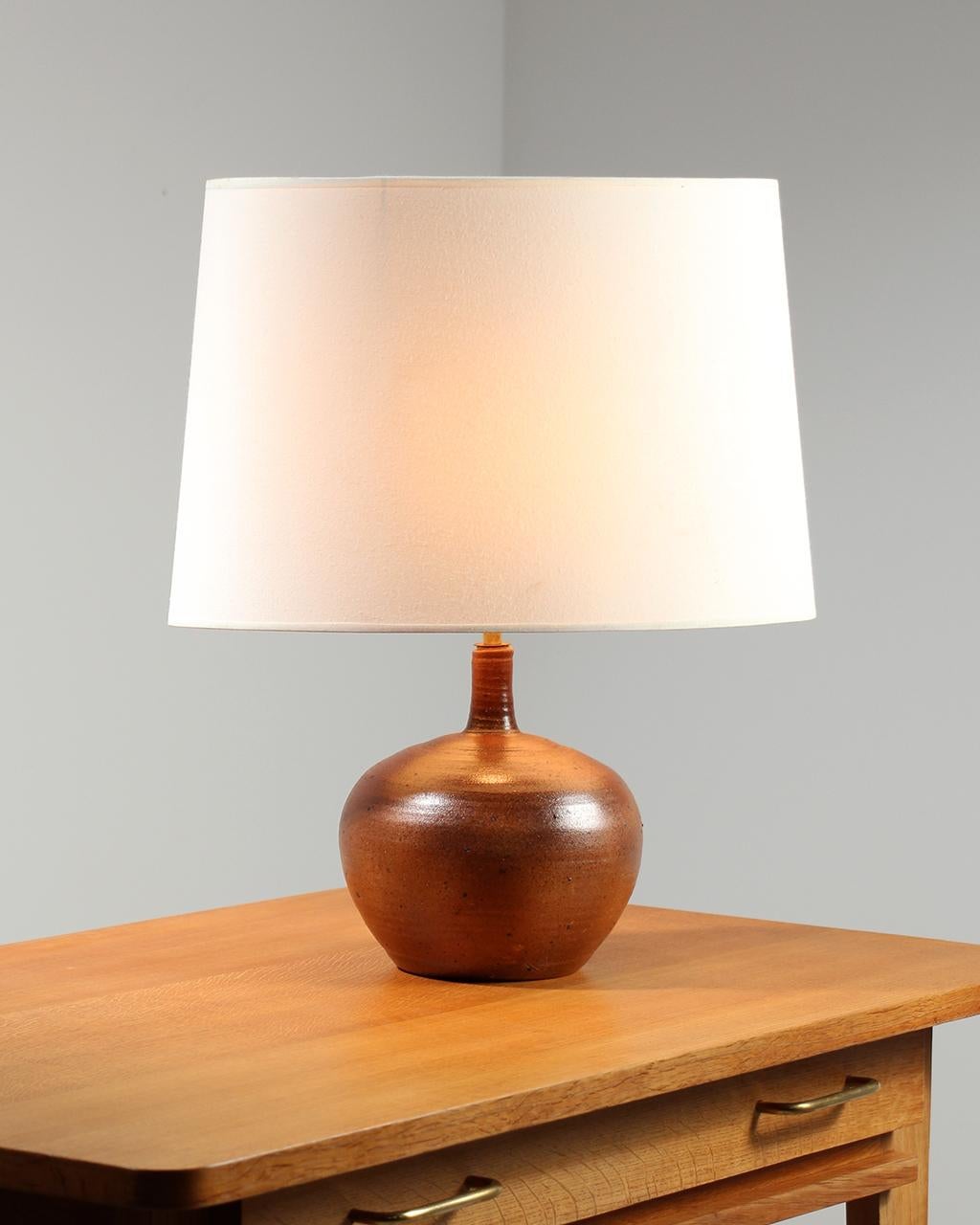 20th Century 1970's Pierre Digan Table Lamp Céramic Sandstone For Sale