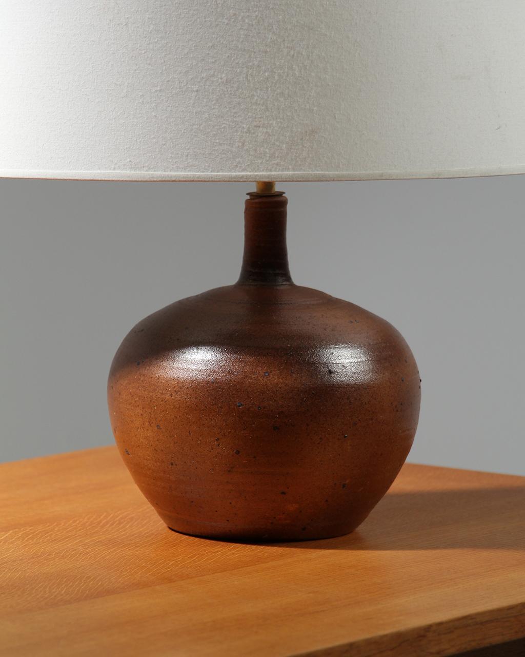 1970's Pierre Digan Table Lamp Céramic Sandstone For Sale 2