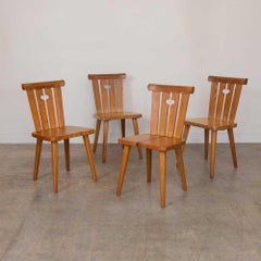 1970s Pine Dining Chairs by Goran Malmvall, Sweden, Set of 4