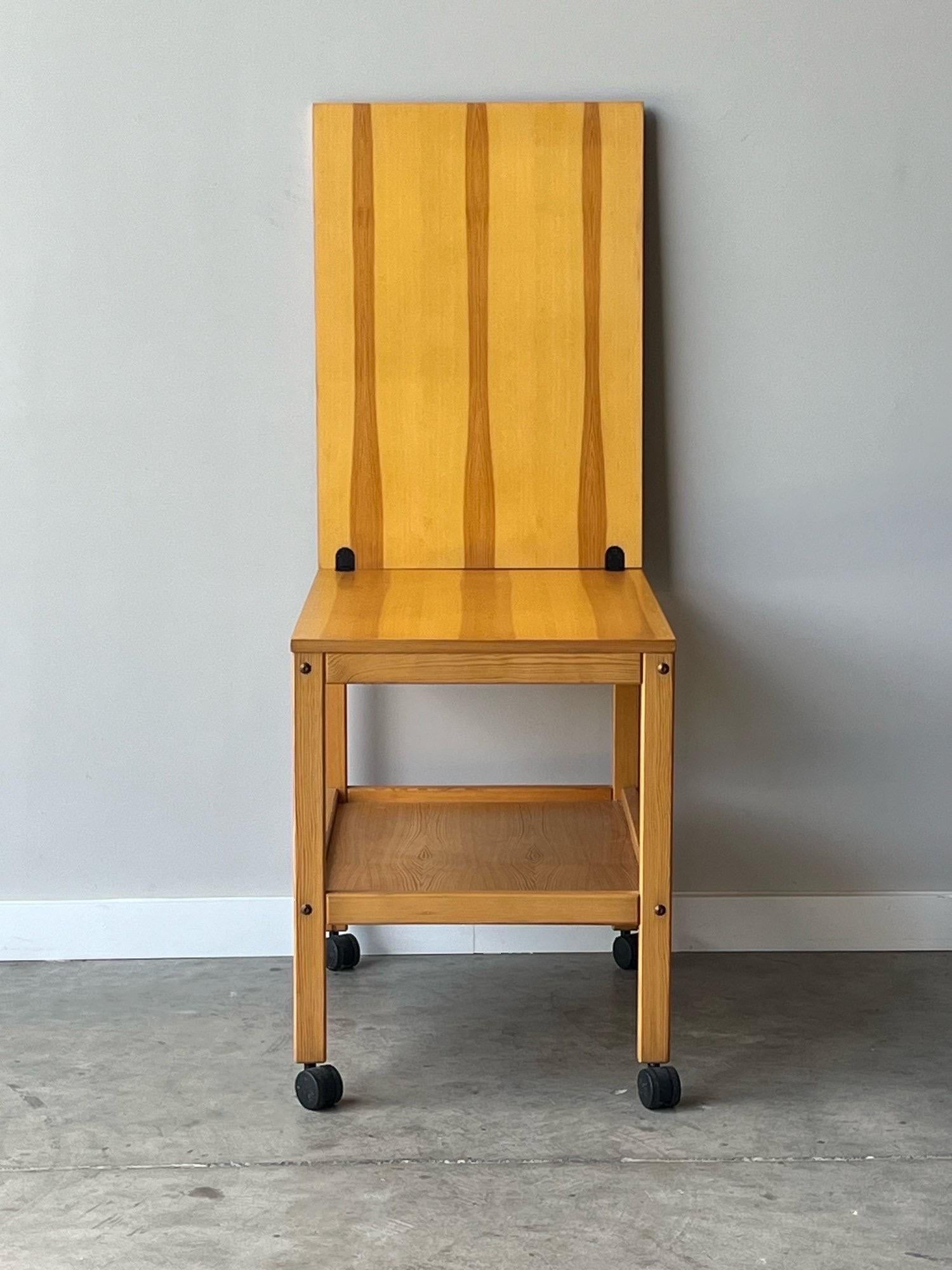 Scandinavian 1970s Pine Expanding Bar / Serving Cart