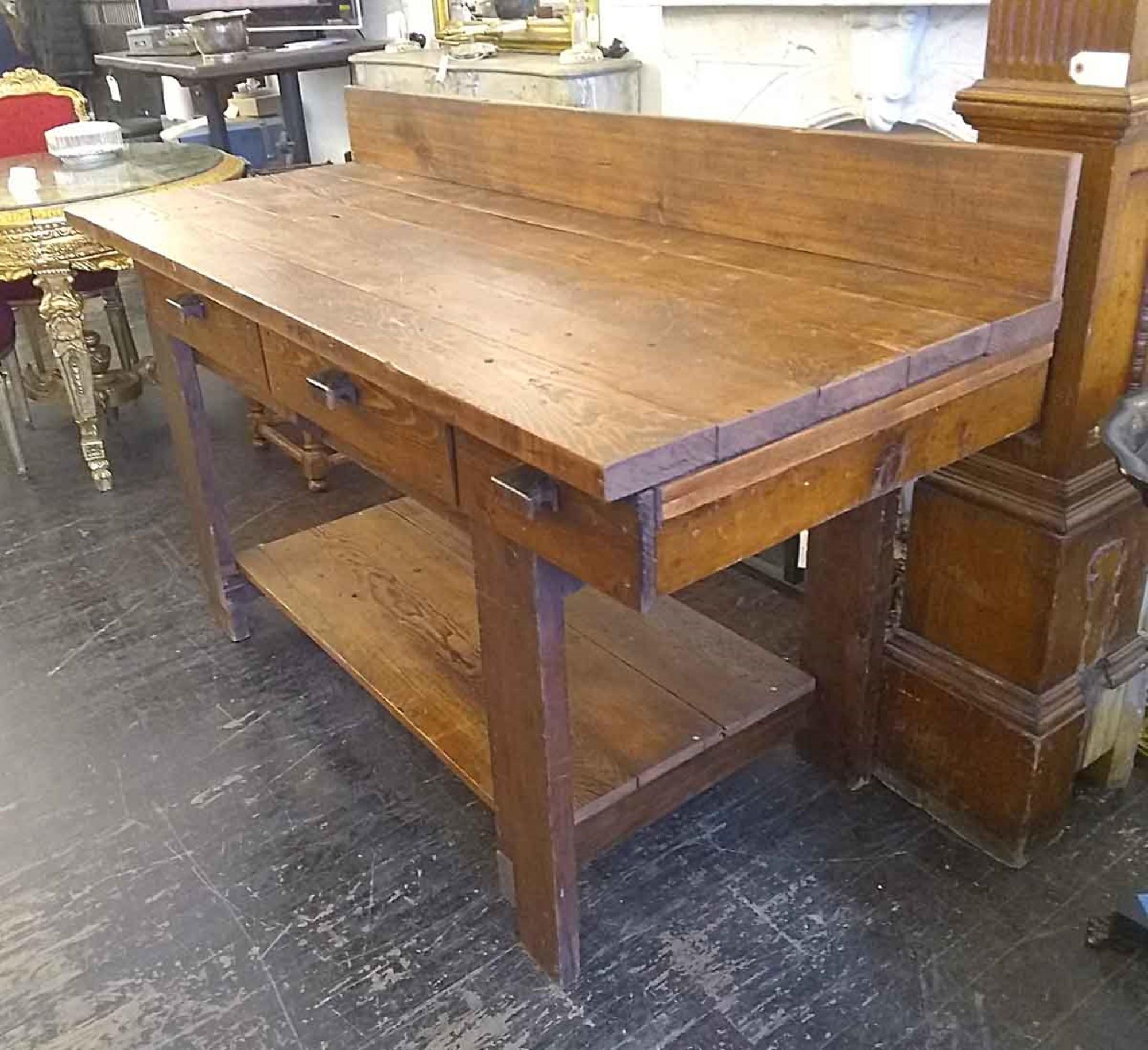 work table with drawers