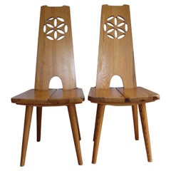 1970s Pine Scandinavian Dining Chairs Imari Tapiovaara Style