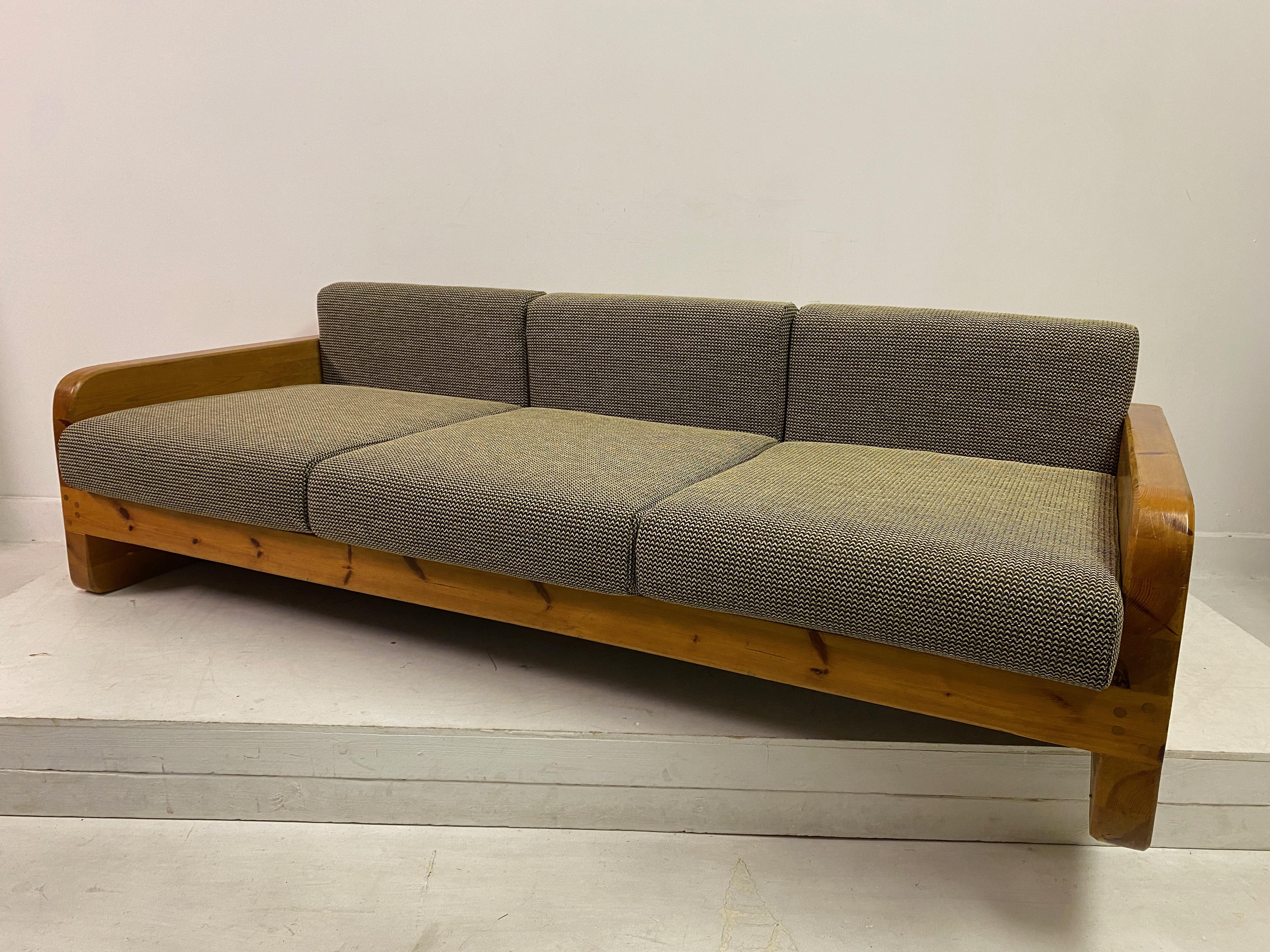 1970s Pine Sofa, Vintage For Sale 5