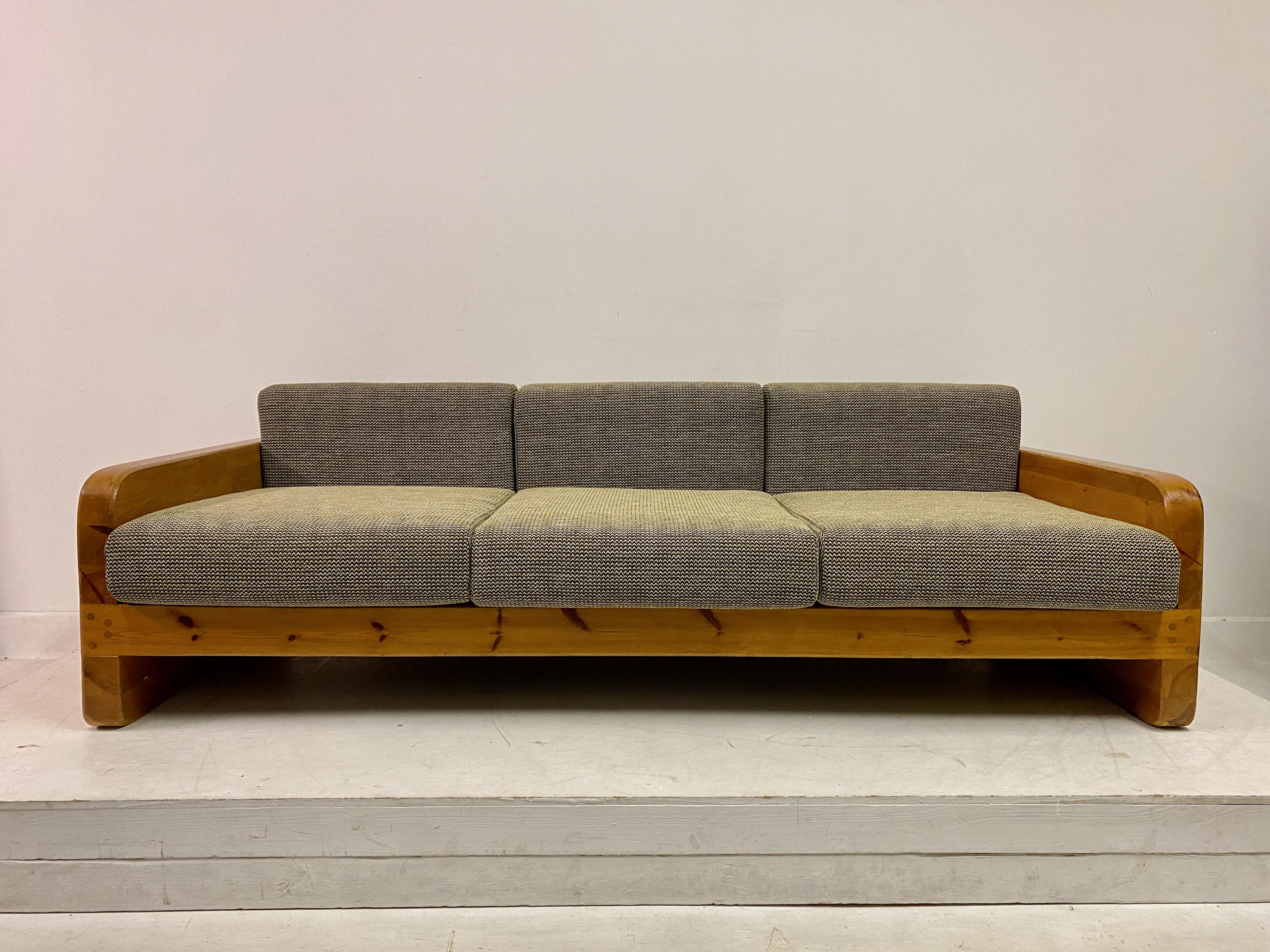 Swedish 1970s Pine Sofa, Vintage For Sale