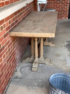 1970s Pine Trestle Table