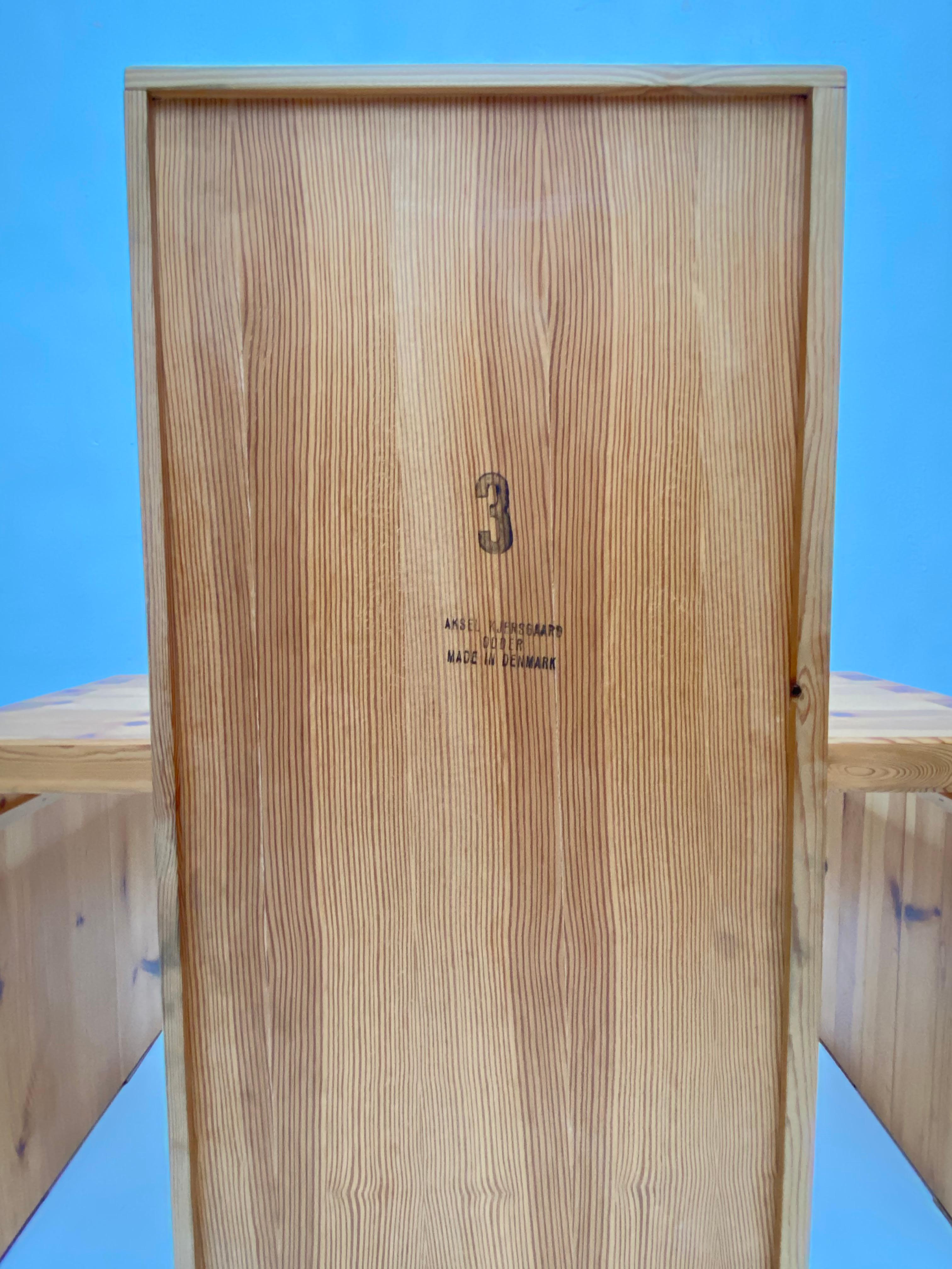 1970s Pine Wood Side Table with Single Drawer by Aksel Kjersgaard Odder, Denmark For Sale 5
