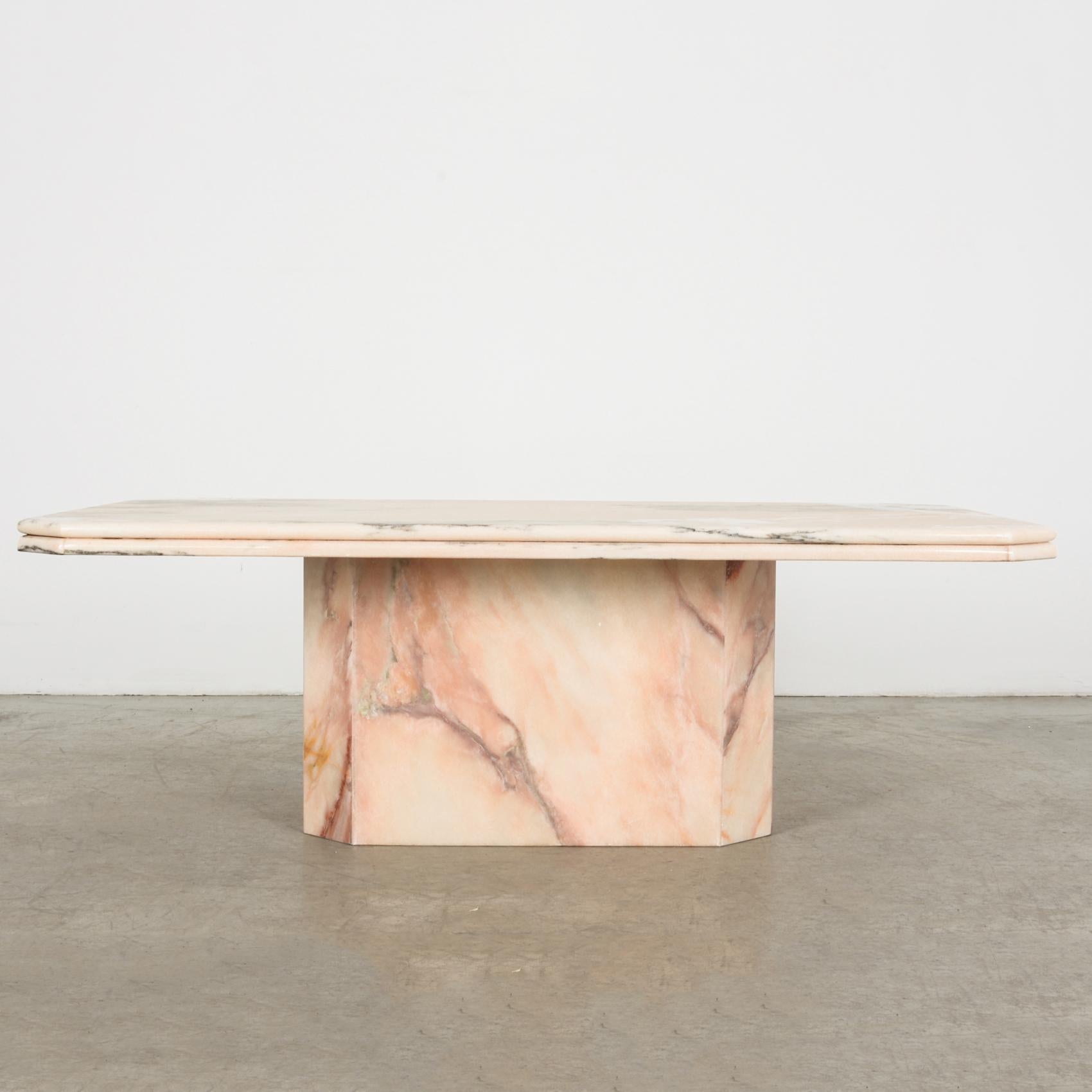 1970s Pink Marble Coffee Table at 1stDibs vintage pink marble coffee
