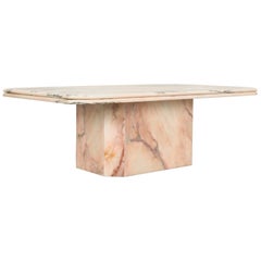 1970s Pink Marble Coffee Table
