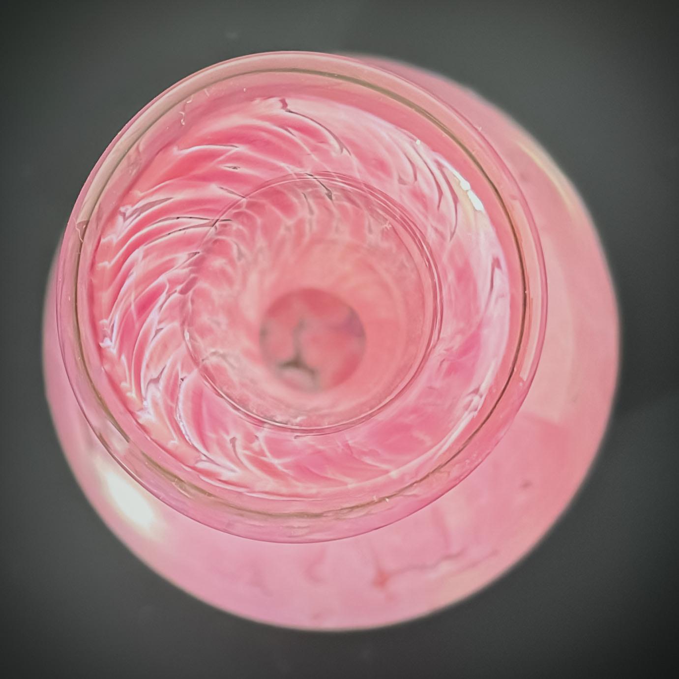 Fait main Vase en verre tacheté rose des années 1980 par Mdina Glass, Malte en vente