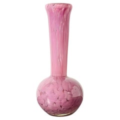 1980s Pink Mottled Glass Vase by Mdina Glass, Malta