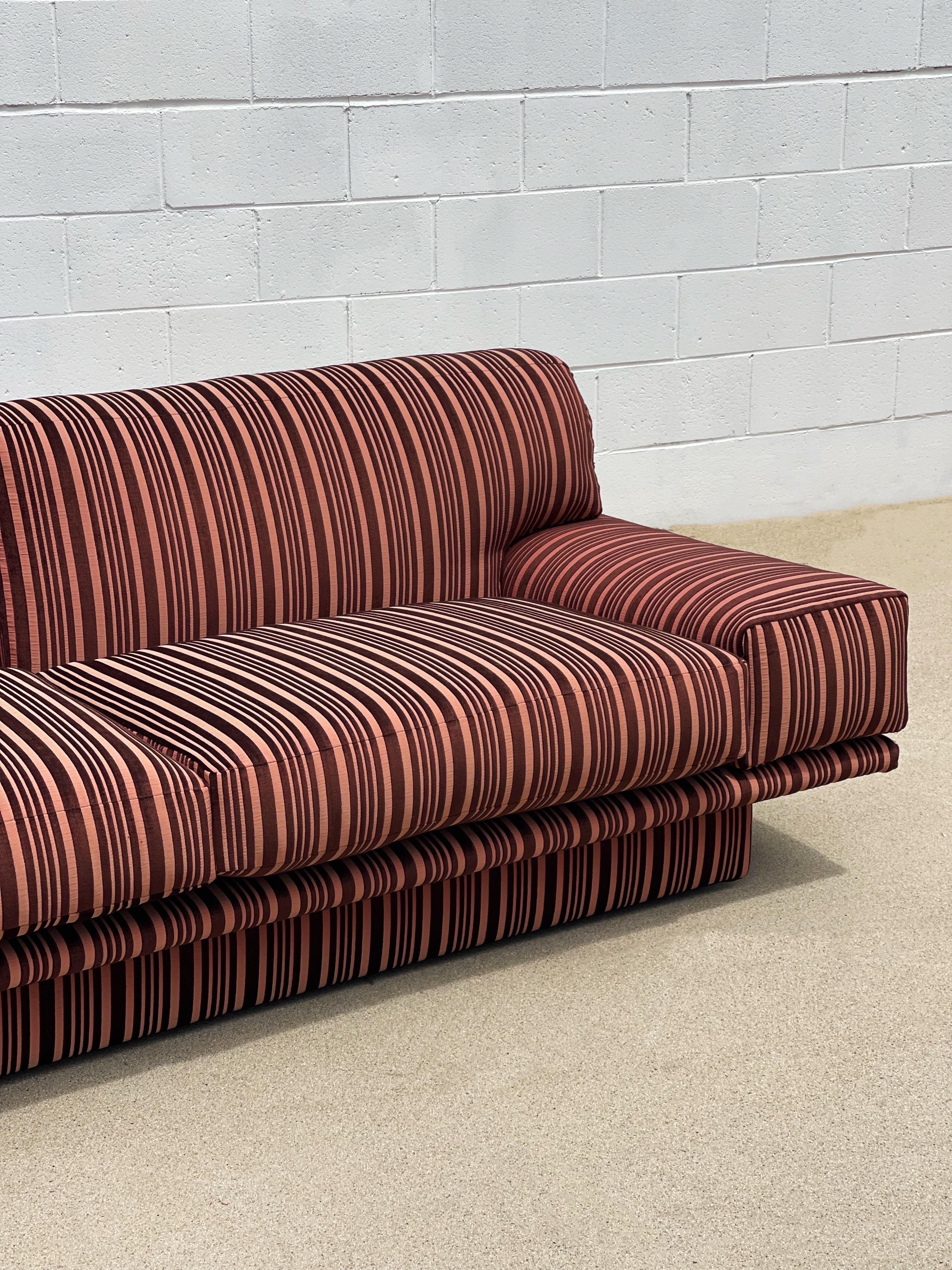 Late 20th Century 1970s Pink Striped Floating Sofa 