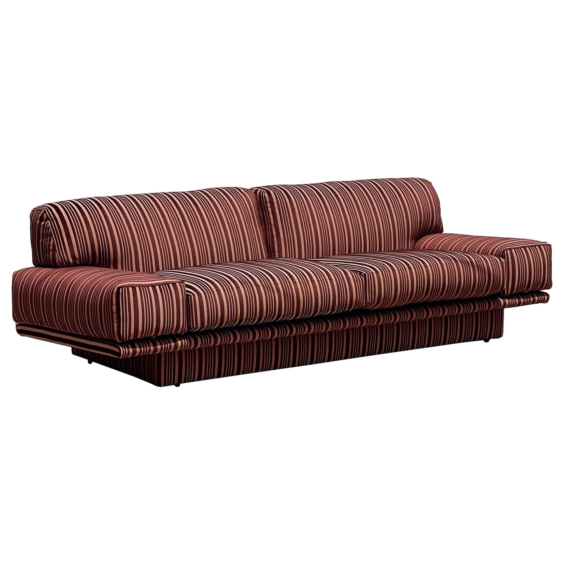 1970s Pink Striped Floating Sofa