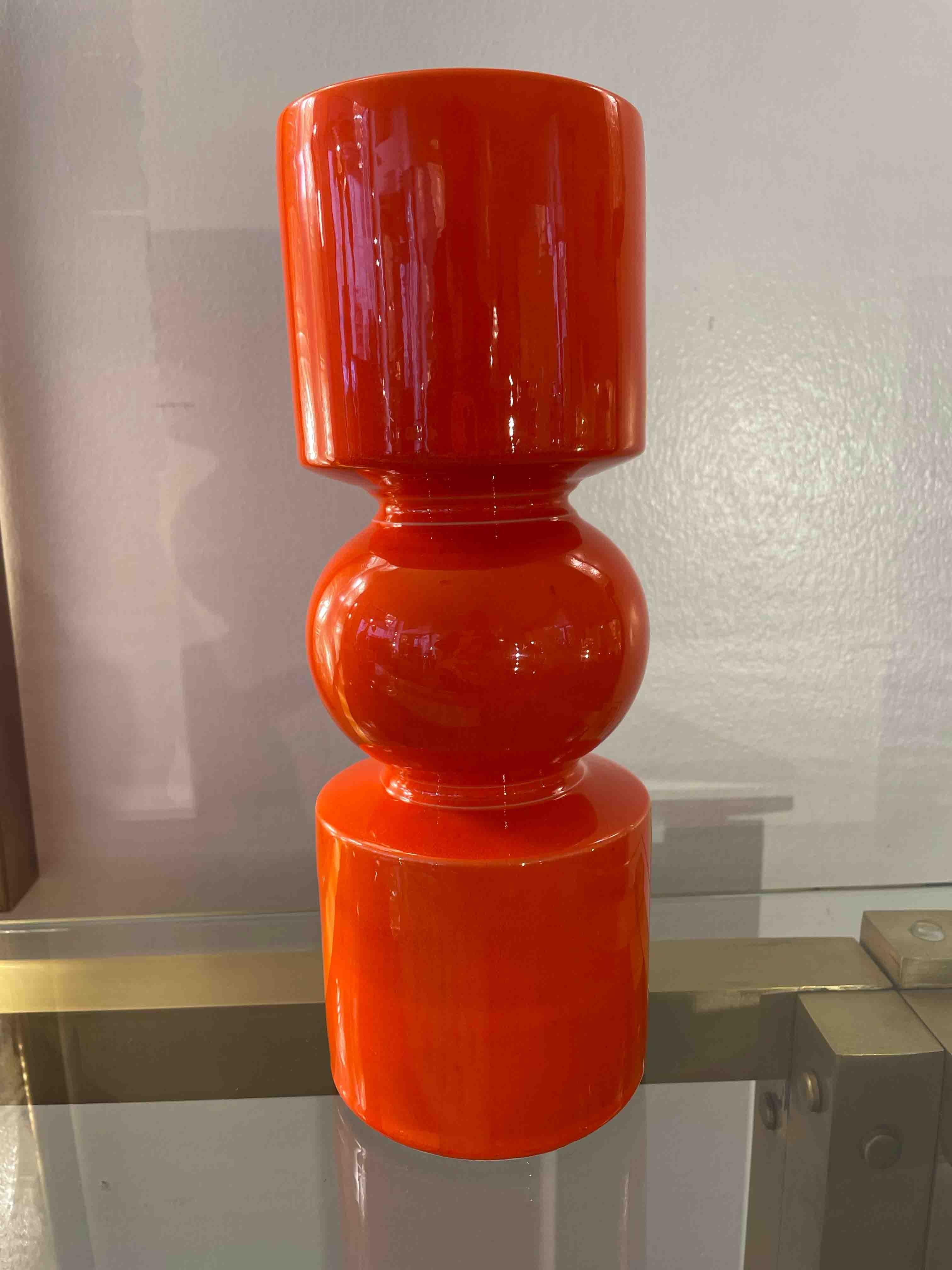 XX secolo Vaso in ceramica arancione di Pino Spagnolo degli anni '70 in vendita