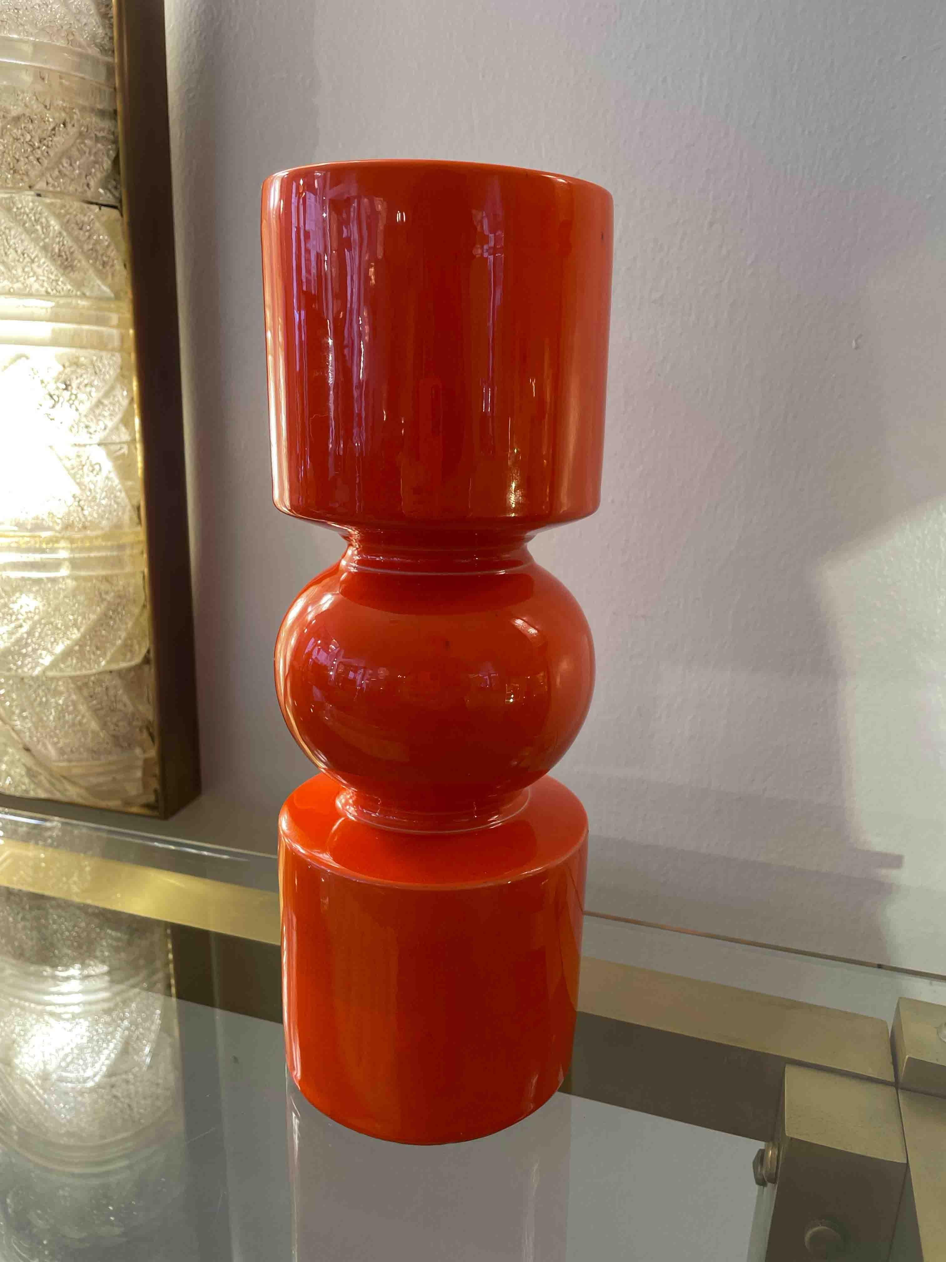 Vaso in ceramica arancione di Pino Spagnolo degli anni '70 in vendita 2