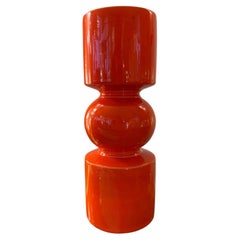 1970s Pino Spagnolo Orange Ceramic Vase