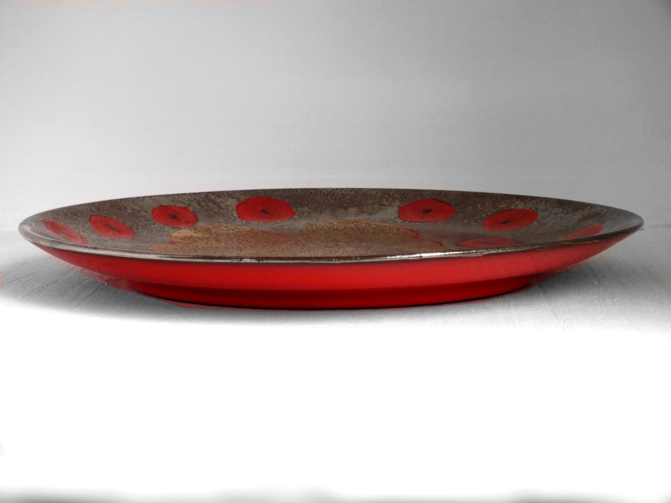 Pippo Pozzi, Alessandria 1910 / Biella 1999, Italy in years 1960 ceramic plate design

 measure diameter 13 inches x 1,2
