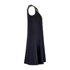 1970s Pisanti Black Crepe Dress with Sequin Collar