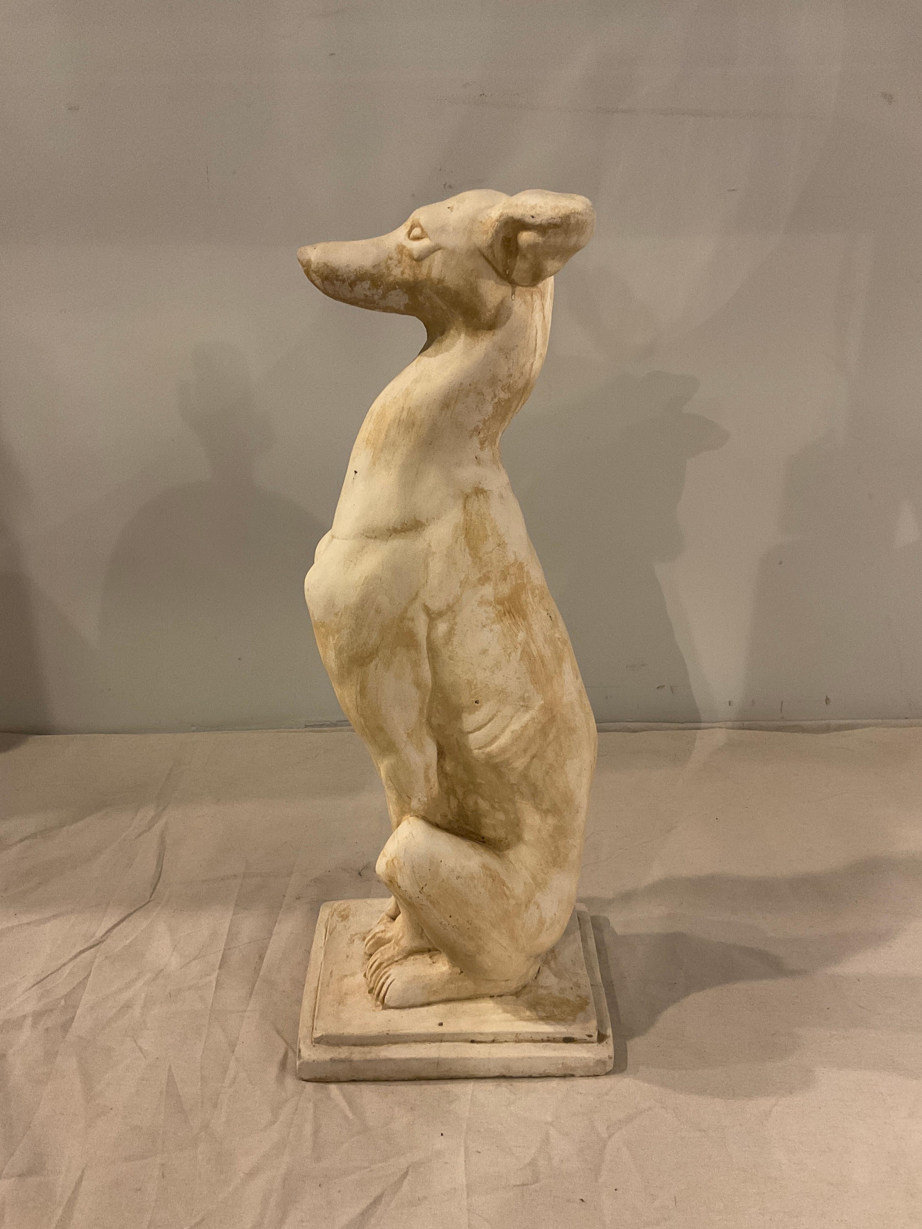 1970s Plaster Greyhound In Good Condition For Sale In Tarrytown, NY
