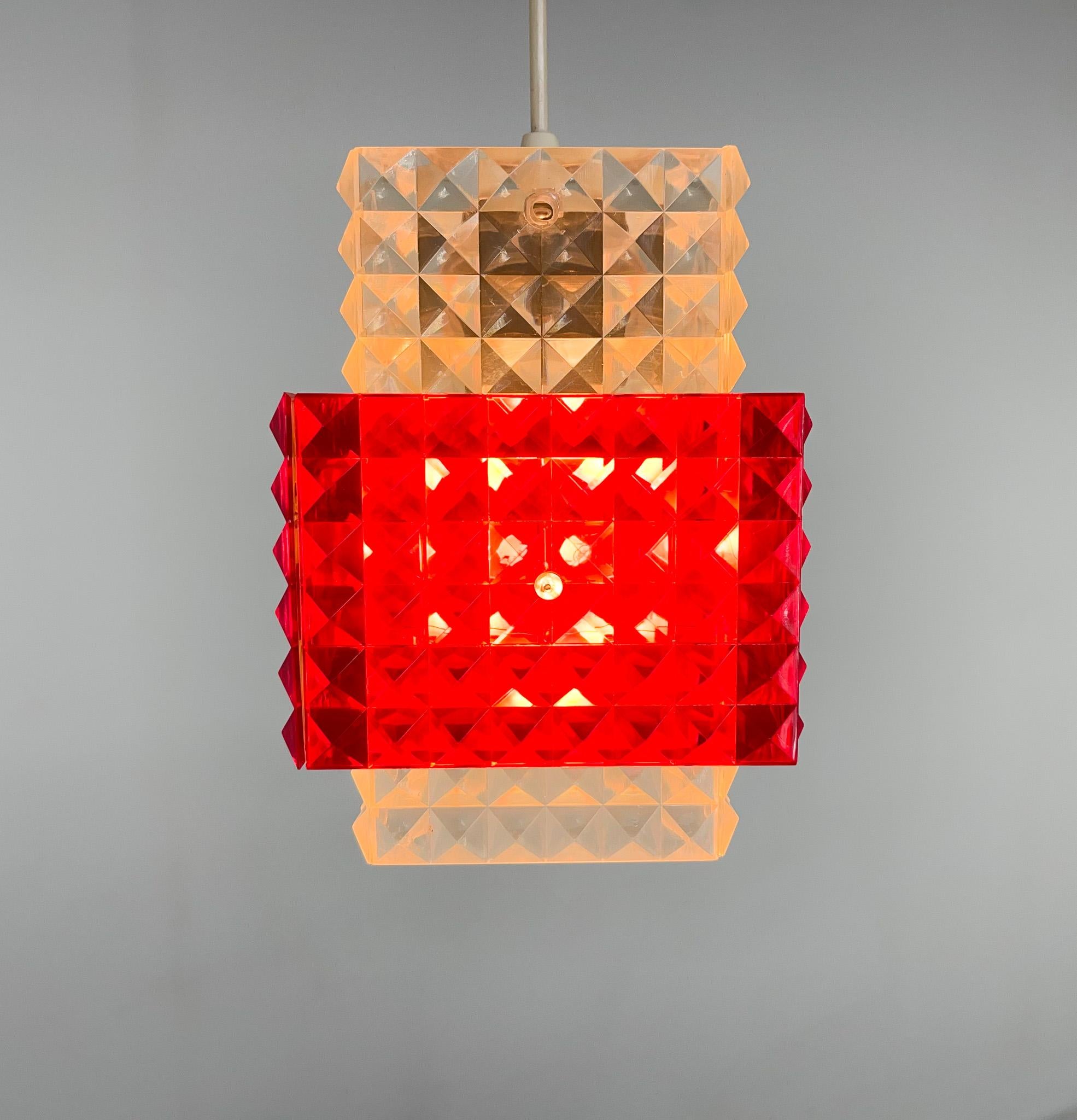 Czech 1970's Plastic Pendant Light, Germany For Sale