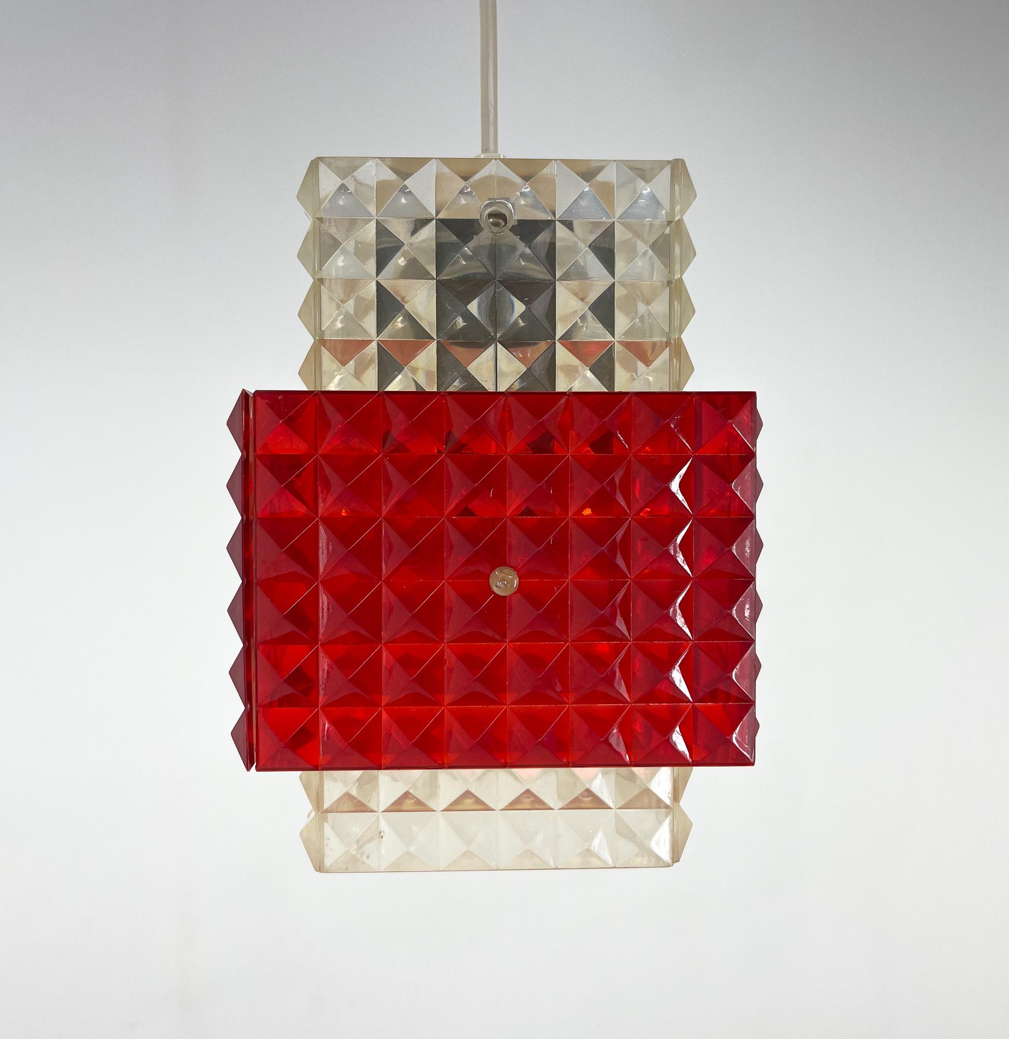 1970's Plastic Pendant Light, Germany In Good Condition For Sale In Praha, CZ