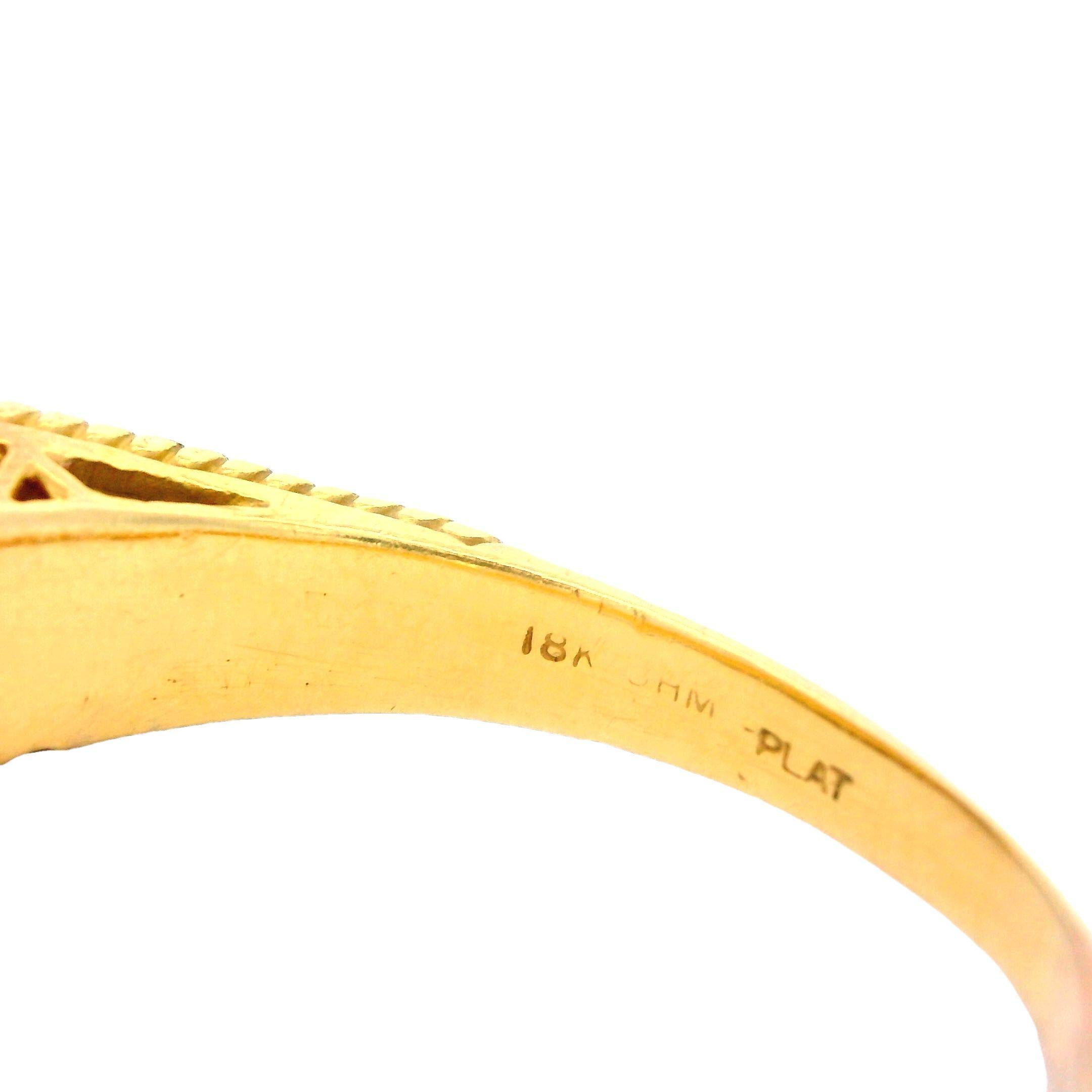 Fascia di diamanti marquise in platino e oro giallo 18 carati degli anni '70 con applicazione indipendente. in vendita 3