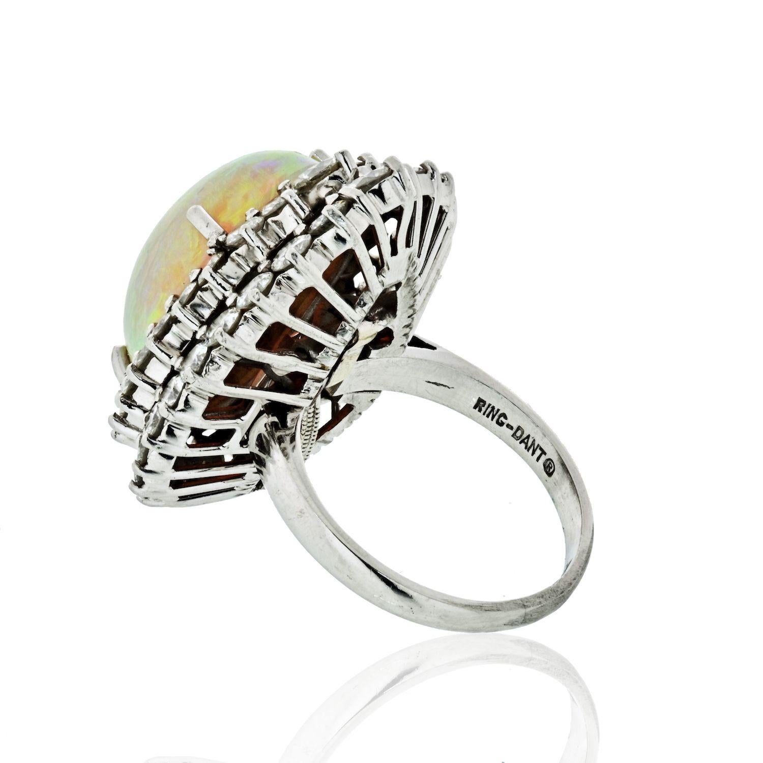 large fire opal ring