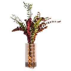 Spiralvase aus Plexiglas und Messing aus den 1970er Jahren, zugeschrieben von Angolo Metallarte