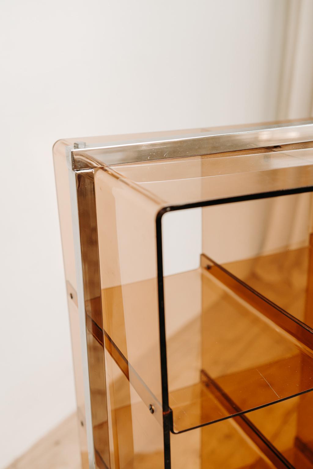 1970's Plexiglass Bookcase on Wheels by Michel Dumas for Roche Bobois 2