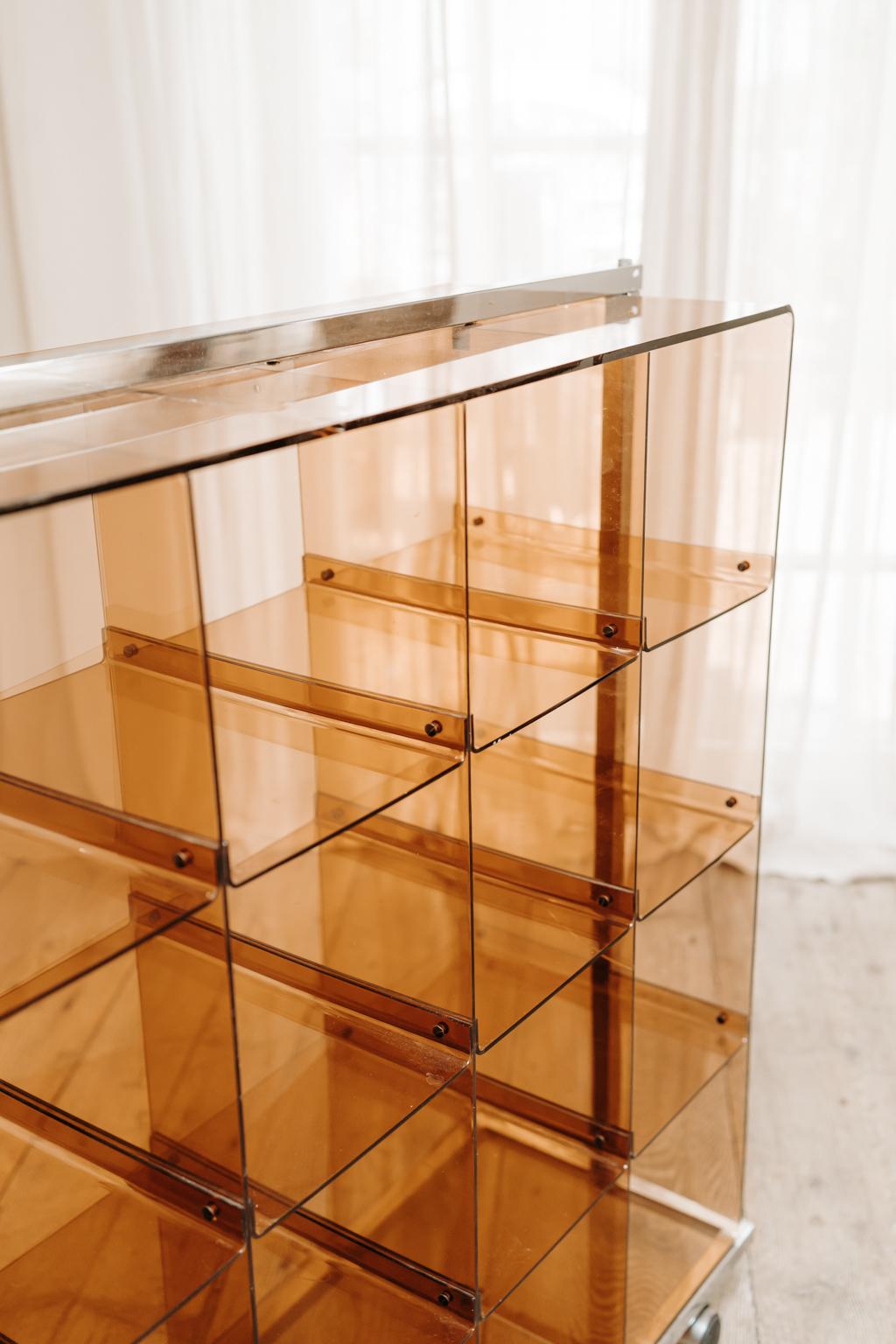 1970's Plexiglass Bookcase on Wheels by Michel Dumas for Roche Bobois 3