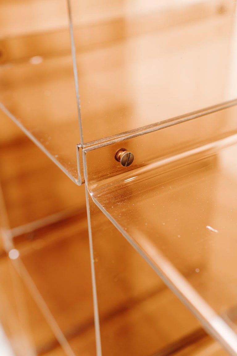 1970's Plexiglass Bookcase on Wheels by Michel Dumas for Roche Bobois