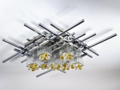 1970er Poliarte Huge Flush Mount Kronleuchter  Italien