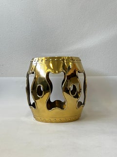 1970’s Polish Brass Drum Side Table